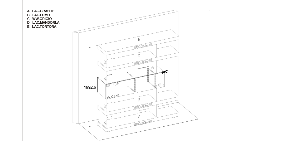 Libreria-Air-Expo-Lago-disegno-tecnico